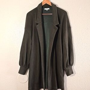 Madewell Olive Green Open Cardigan